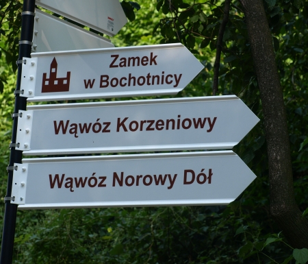 Touristic signpost in Kazimierz Dolny, Polandの写真素材