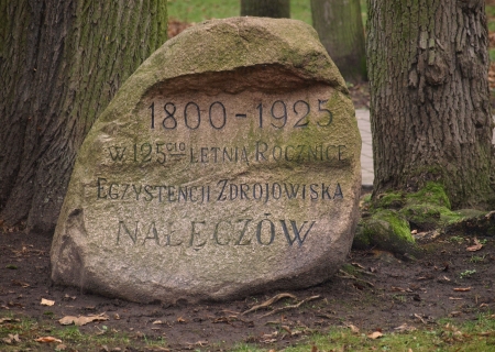 Naleczow, Poland - November 11  Old stoned monument with inscription on November 11, 2013 in Naleczow, Polandのeditorial素材