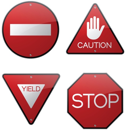 Caution, Stop and Alert Signsのイラスト素材