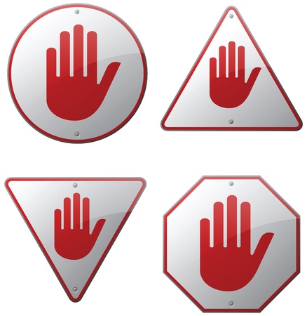Warning Hand Signsのイラスト素材