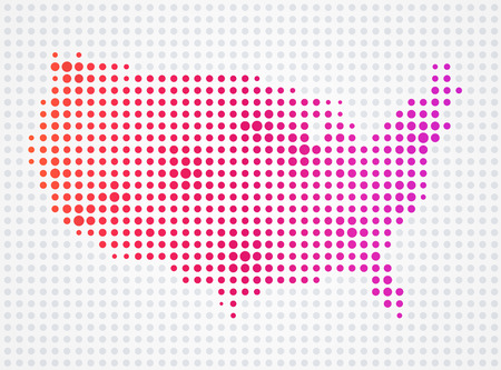 USA dot map.のイラスト素材