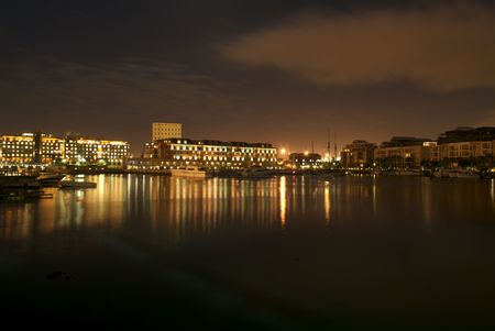Waterfront at Nightの写真素材
