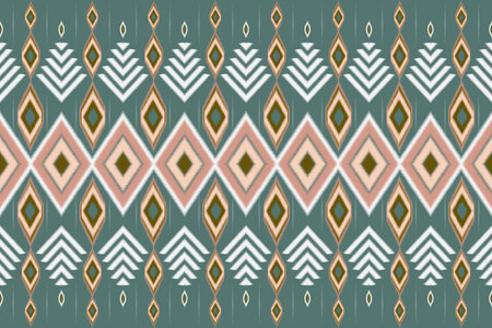 Vector of Geometric Fabric Ikat Pattern.  Ethnic Seamless tribal texture striped traditional textile...