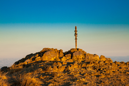 Sunrise on Mission Peak in Fremont - Californiaの写真素材