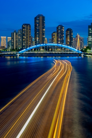 View of the Sumida river in Tokyoの写真素材