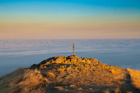Sunrise on Mission Peak in Fremont - Californiaの写真素材