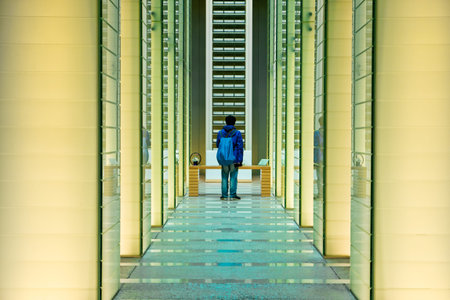 Registry Shelf for the Names of atomic Bombing Victims(Height: 9 meters; No. of shelves: 27;...