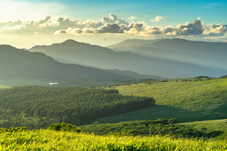 Golden hour at Kirigamine Highlands - Nagano Prefectureの写真素材