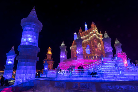 International Snow and Ice festival which is held every winter in Harbin, Chinaのeditorial素材
