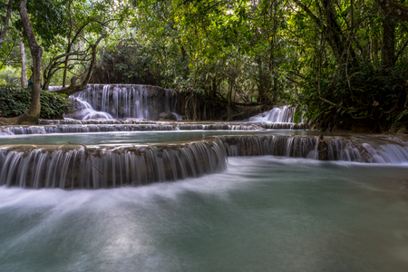 Kuang Si waterfall near Luang Prabangの写真素材