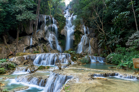 Kuang Si waterfall near Luang Prabangの写真素材