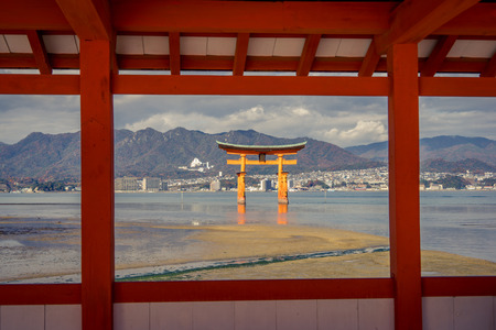 Itsukushima Shrine on Miyajima Island. A UNESCO world heritage site in Japan - Hiroshima Prefecture.のeditorial素材