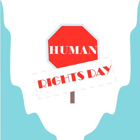 International Human Rights Day poster grunge texture, vector Illustration.Suitable for greeting card, poster and banner. Vector illustration of a Banner for International Human Rights Day Background.のイラスト素材