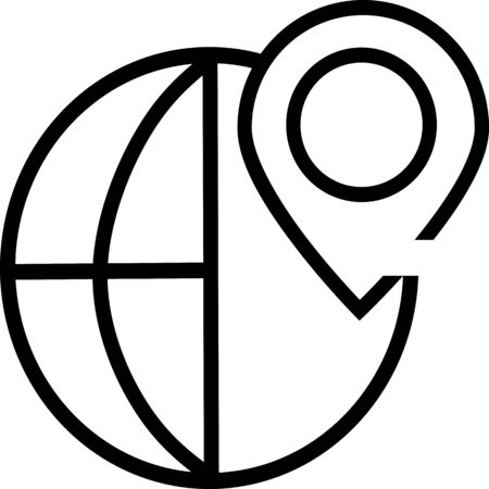 Map pin flat design style modern icon, pointer minimal vector symbol, marker sign. Pin map place location icon, Vector illustration with modern flat design on background for your location pin marker.のイラスト素材