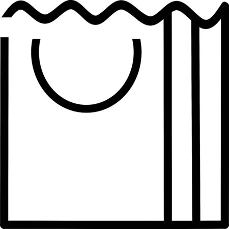 Shopping bag icon in flat style. Handbag sign vector illustration on white isolated background. Package business concept. Vector, Sign and Symbol for Design, Presentation, Website or Apps Elements.のイラスト素材