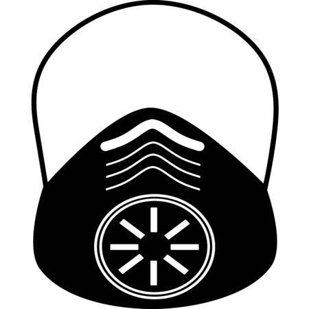 Safety breathing masks. Industrial safety N95 mask, dust protection respirator and breathing medical respiratory mask. Hospital or pollution protect face masking. Face pollution mask. Medical maskのイラスト素材