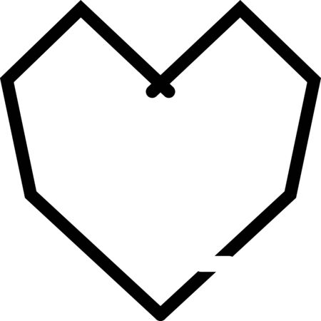 Line Heart Icon Vector. Perfect Love symbol. sign, emblem. Heart icon in trendy flat style isolated on background.のイラスト素材
