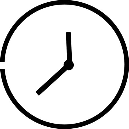 Clock icon in trendy flat style isolated on background. Clock icon page symbol for your web site design Clock icon logo, app, UI.のイラスト素材
