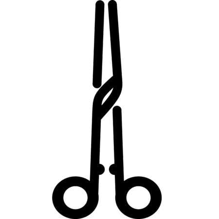 professional medical Scissors. Surgical Instrument, Medical clamp icon. Medical equipment. Isolated scissors icon in the white background - vectorのイラスト素材