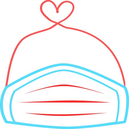 Safety breathing masks. Industrial safety N95 mask, dust protection respirator and breathing medical respiratory mask. Hospital or pollution protect face masking. Face pollution mask. Medical maskのイラスト素材