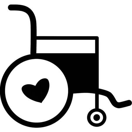 Wheelchair flat icon. Vector wheelchair icon. Attractive and Beautifully or Faithfully Designed Wheelchair Icon. Wheelchair, handicapped or accessibility parking or access sign flat for apps and printのイラスト素材