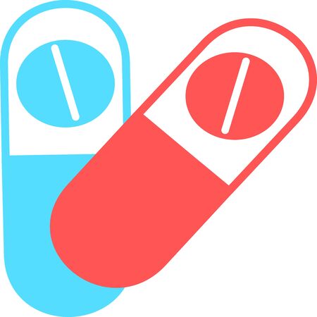 Medical pill. Medicine, pharmacy, hospital set of drugs. Medication, pharmaceutics concept. Vector illustration. Drugs flat icons: pills, capsules. healthcare medicine iconのイラスト素材