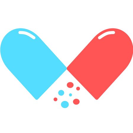 Medical pill. Medicine, pharmacy, hospital set of drugs. Medication, pharmaceutics concept. Vector illustration. Drugs flat icons: pills, capsules. healthcare medicine iconのイラスト素材