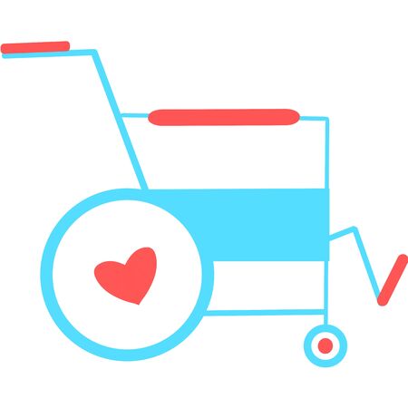 Wheelchair flat icon. Vector wheelchair icon. Attractive and Beautifully or Faithfully Designed Wheelchair Icon. Wheelchair, handicapped or accessibility parking or access sign flat for apps and printのイラスト素材