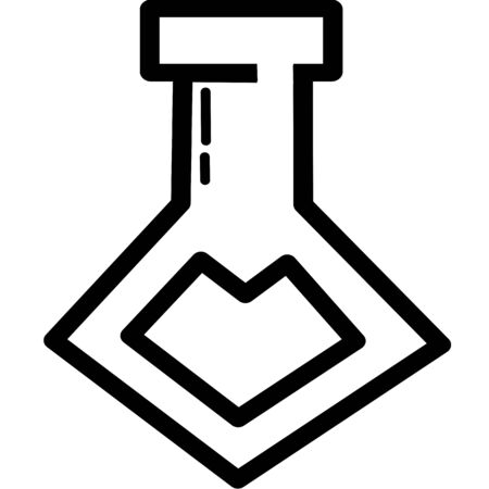 Set of Chemical test tube pictogram icon. Laboratory glassware or beaker equipment. Experiment flasks. Trendy modern vector. Simple flat illustration. Glass chemical, laboratory flasks for science labのイラスト素材