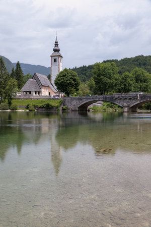 Landscape from Bohinj lake - Sloveniaの写真素材