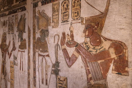 Details of valley of Kings in Luxor - Egyptの写真素材