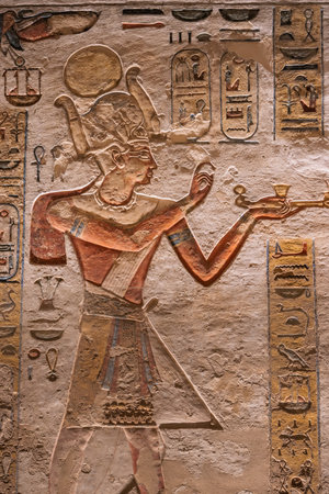 Details of valley of Kings in Luxor - Egyptの写真素材
