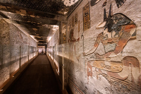 Details of valley of Kings in Luxor - Egyptの写真素材