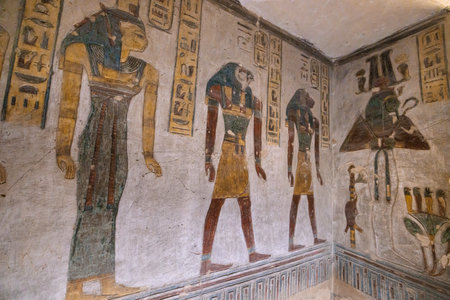 Details of valley of Kings in Luxor - Egypt.の写真素材