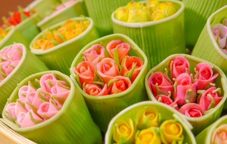 Mock up rose flowers made   8203;  8203;from the powder の写真素材