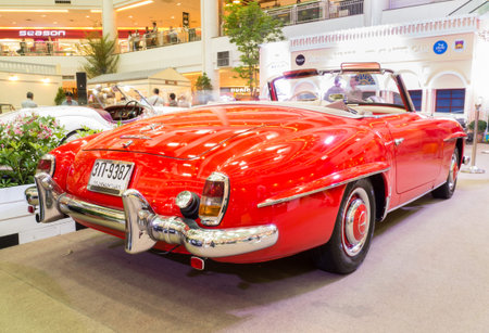 BANGKOKTHAILAND  MAY 182015 :Vintage retro classic car show in the public community shopping mall ...