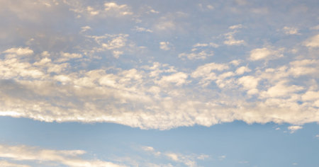 softly clouds in the blue sky background , Sunlight effect in the morning