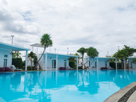 HUA HIN, THAILAND- AUGUST 08,2015: The Sea-Cret Garden hotel. It's classic modern style hotel in Hua Hin. Hua Hin is wonderful beaches and the most popular for tourists and the best  place where to spend a romantic weekend or a family trip.のeditorial素材