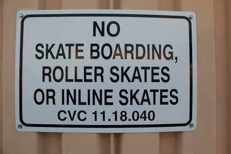 No Skate boarding, roller skates or inline skates signの写真素材