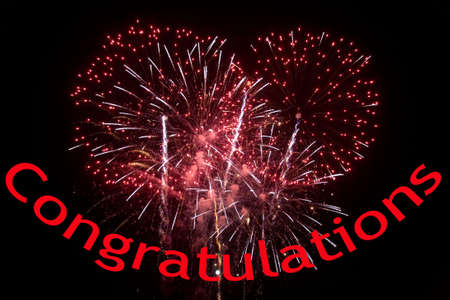 Congratulations Fireworlsの写真素材