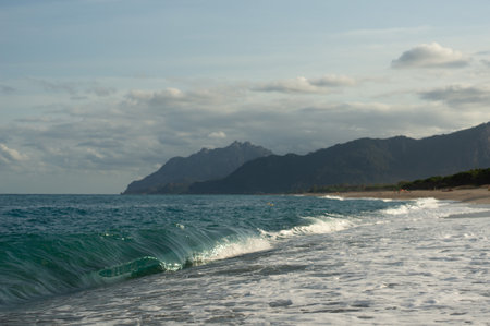 Mountains and sea summer vibesの写真素材