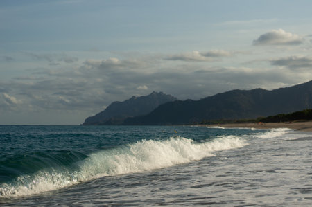 Mountains and sea summer vibesの写真素材