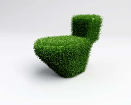 A concept of ecologic grass toilet in three dの写真素材