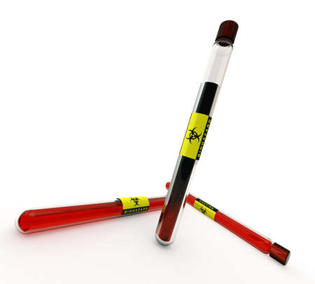 Some scientific biohazard tube testingの写真素材
