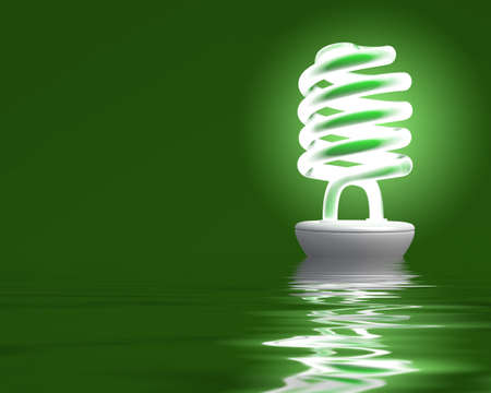 a new bulb ecologic light with refelction on seaの写真素材