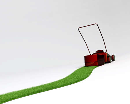 a concept of a reverse lawnmover gardenningの写真素材