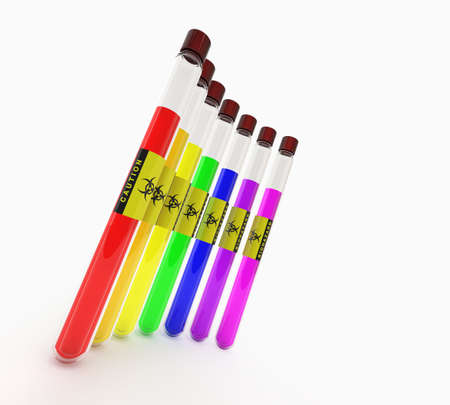 Some different colors tubing of experimentationの写真素材