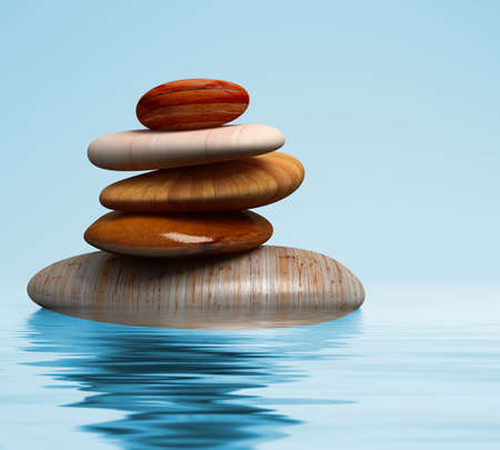 some different stone of wood for zen and tranquilityの写真素材