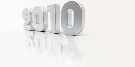 2010 nubers with the past year in th reflectionの写真素材