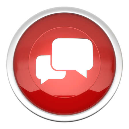 a large red forum icon in three dの写真素材